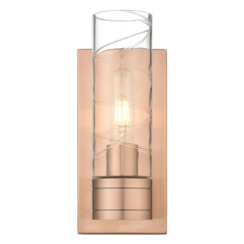 Ballston - Cofield - 1 Light 5" Sconce with 8"H Shade, Antique Copper, Striped White