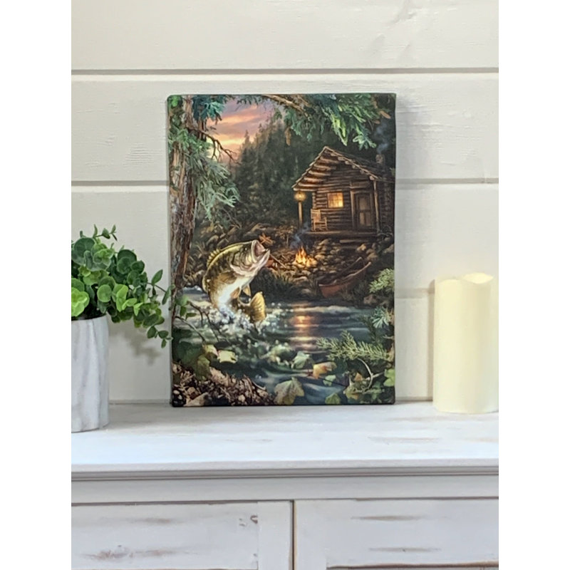 «Gone Fishing», art mural sur toile, H 14 po x l 10 po
