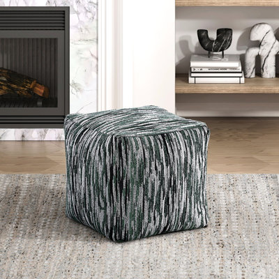 Pouf moderne antidérapant avec tissu multicolore et rembourrage, antidérapant, taille X 16 po