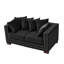 Velours noir, design contemporain, espace de vie, accoudoirs carrés, clous argentés, sièges confortables rembourrés de ressorts, housses amovibles, siège de rangement à 2 places, moderne, accoudoirs, coussin à ressorts ensachés-1081033649