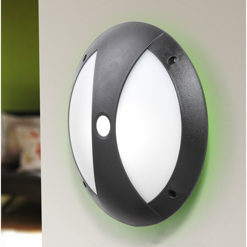 Telly Outdoor Bulkhead Light, Black, Incandescent