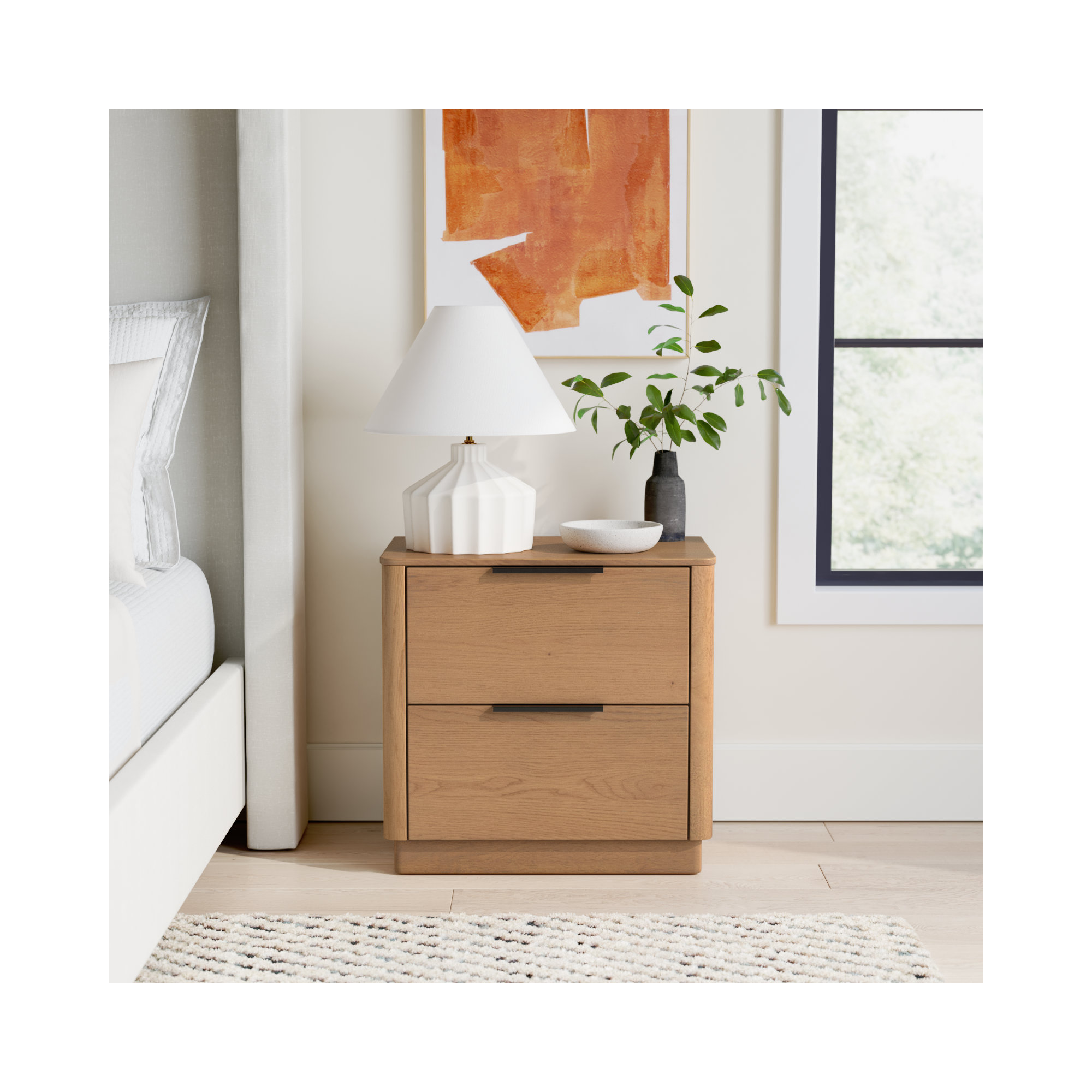 Tahani 2 - Drawer 23" Nightstand, Natural