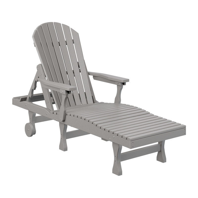 Comfo Back Outdoor Chaise Lounge, Light Gray