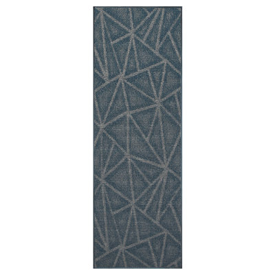 Tapis raffiné à imprimé raffiné bleu