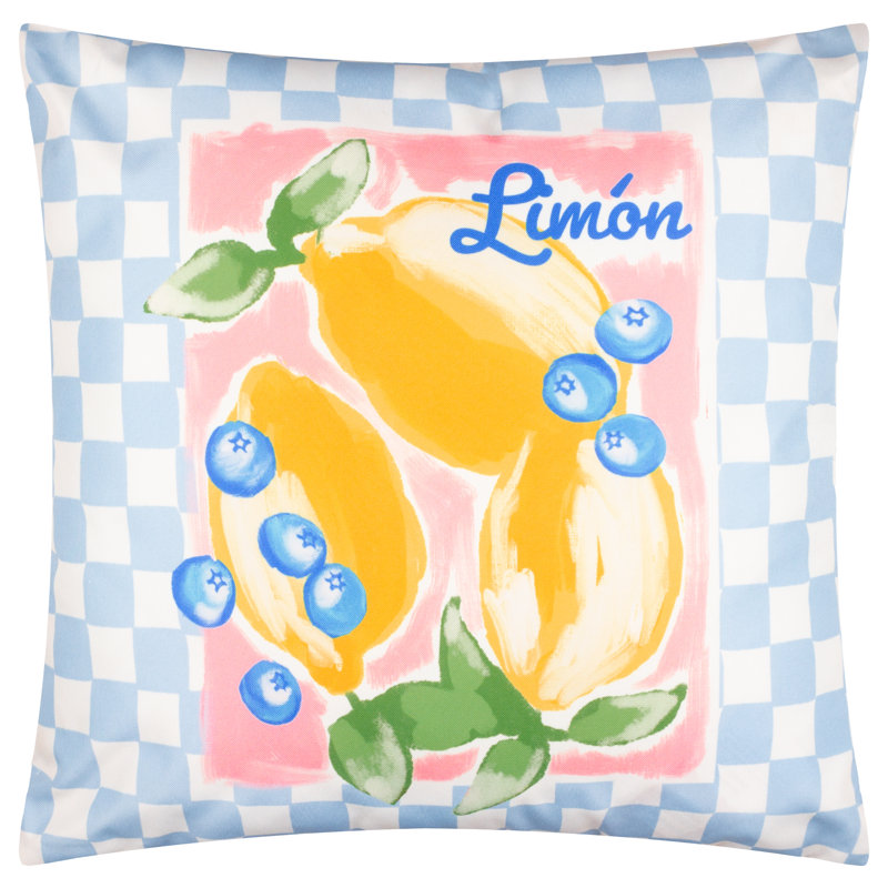 Mediterranean Indoor / Outdoor Blue Square Cushion Cover