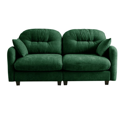 Green Modular Sectional Loveseat Sofa With Tufted Backrest, Chenille Fabric Upholstery, High-Density Foam Cushion, Elegant Armrests For Living Room Or Apartment