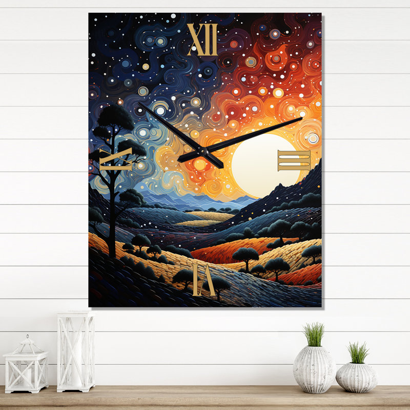 Horloge murale moderne Desert Sands Symphony II - Paysage et nature, Grand