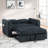 Luelle 57"W Corduroy Convertible Sleeper Loveseat With Cupholders, USB Ports, Magazine Pockets, Pillows, Tufting-1988895378-1997050930