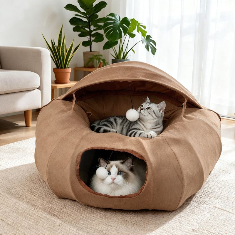 Agneau, chat, beignet, tunnel, brun clair, Tanné