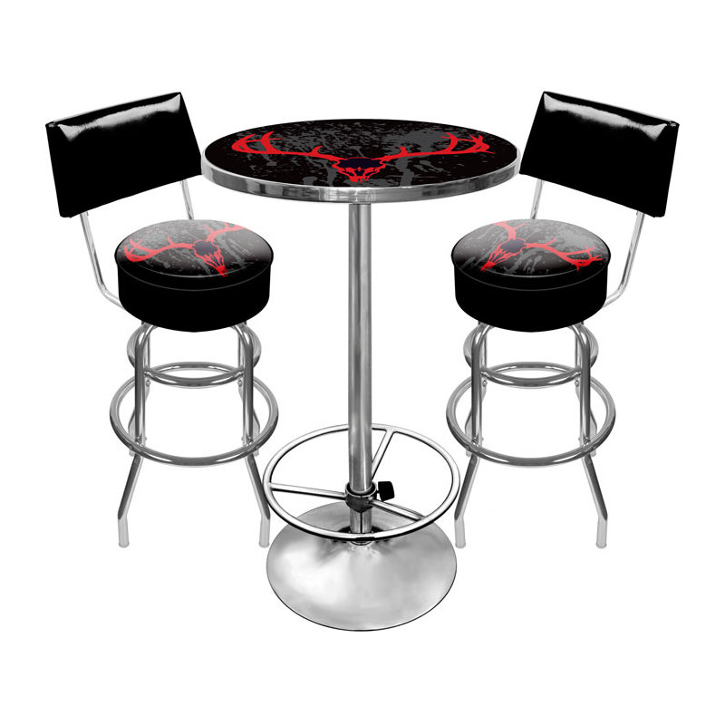 Ensemble de table de pub 3 pièces pour salle de jeux pour le crâne de chasse