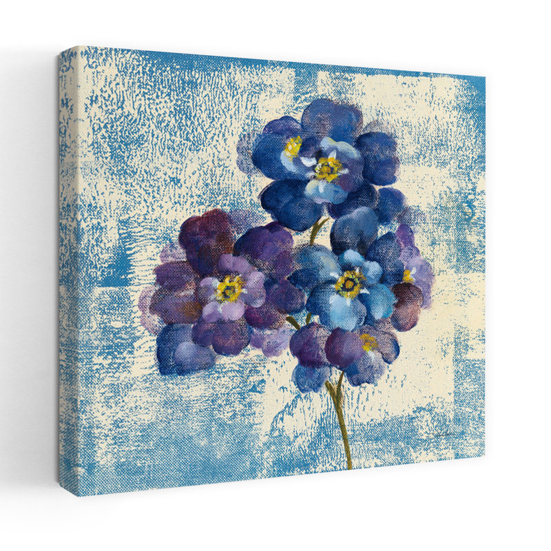 Art contemporain avec fleur Vii et fleurs, H 18 po x l 18 po