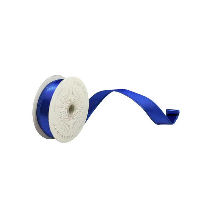 Vickerman 10yd Satin Christmas Ribbon, Blue, 0.2" H x 360" W x 1" D