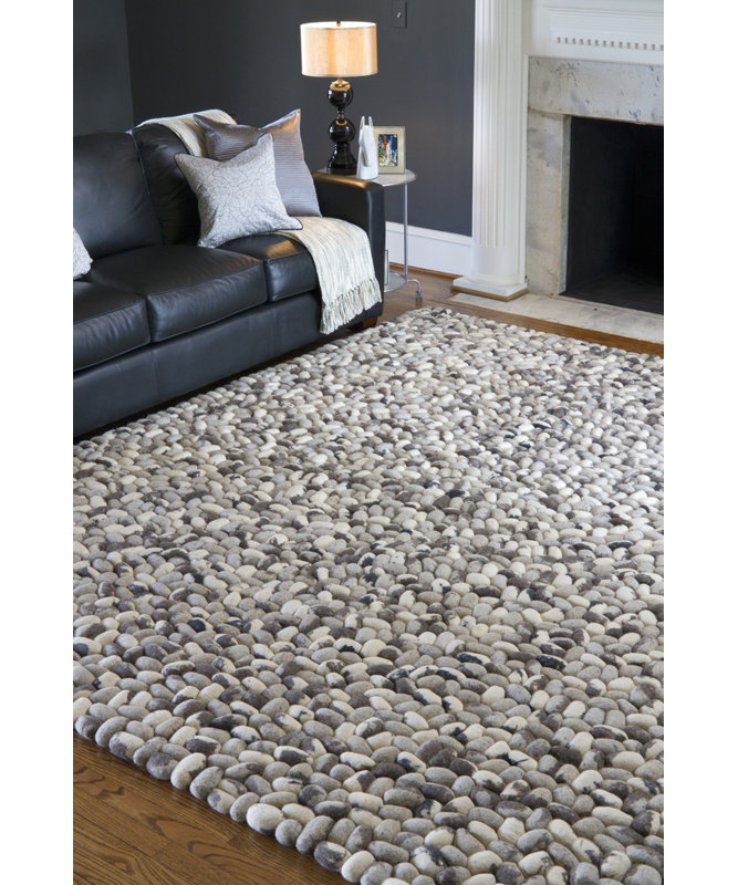 Summit Wool Geometric Area Rug in Gray, Rectangle 5' x 8'