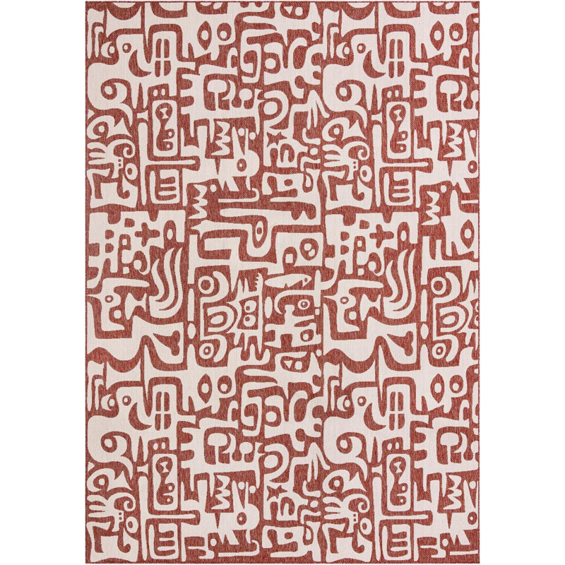 Tapis rouge rouille Aucun, Rectangle 10 pi x 14 pi 1 po
