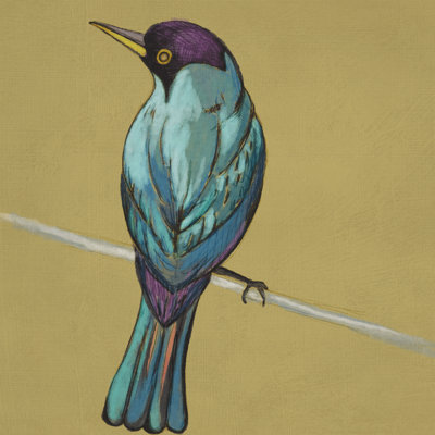 Winged Sketch I on Ochre 1 Piece Wrapped Canvas Painting