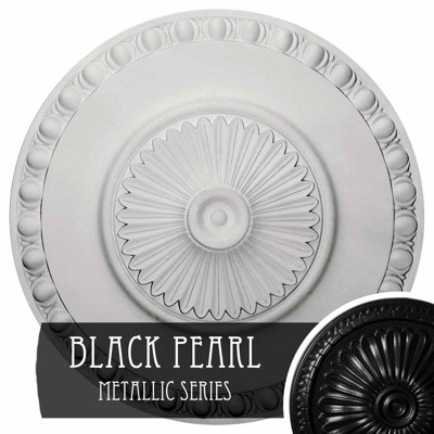 Endurathane Lyon Ceiling Medallion, 23 1/2"OD x 3 1/4"P (Fits Canopies up to 3 5/8"), Hand-Painted Black Pearl Finish