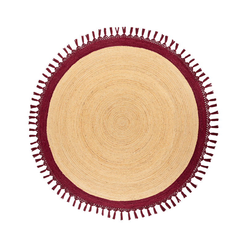 Round Alfredina Solid Colour Hand Braided Area Rug, Round 200cm