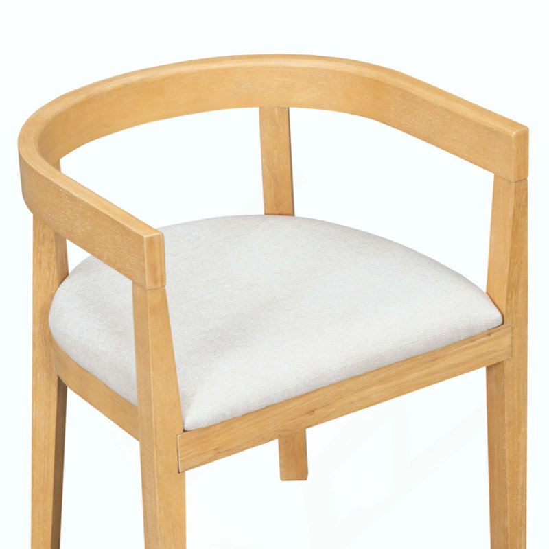 Ensemble de table de salle à manger 7 pièces pour 6 personnes, ensemble de table de cuisine rectangulaire avec 6 chaises rembourrées à dossier demi-tonneau, table de salle à manger grain de bois avec dossier incurvé et sièges rembourrés