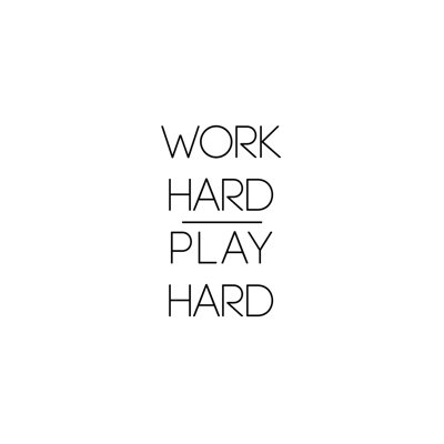 «Work Hard Play Hard Super Simple», reproduction sur toile tendue