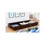 Lit double superposé au-dessus avec atmosphère transitionnelle, maquillage en bois massif, attaché, éblouissement noyer foncé, rails avec joint verrouillable, lit gigogne, base, lueur et