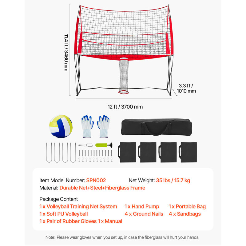 Système de filet d'entraînement pour le volleyball