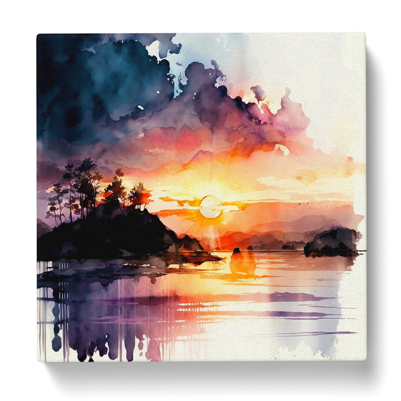 Sunrise Watercolour - Wrapped Canvas