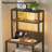 Set of 2 LED Charging Nightstands, Tall Bedside Tables with 2 Drawers & 3 Open Shelves Each, 2 Outlets & 2 USB Ports, 3-Color Light Tube-818530106-818530105