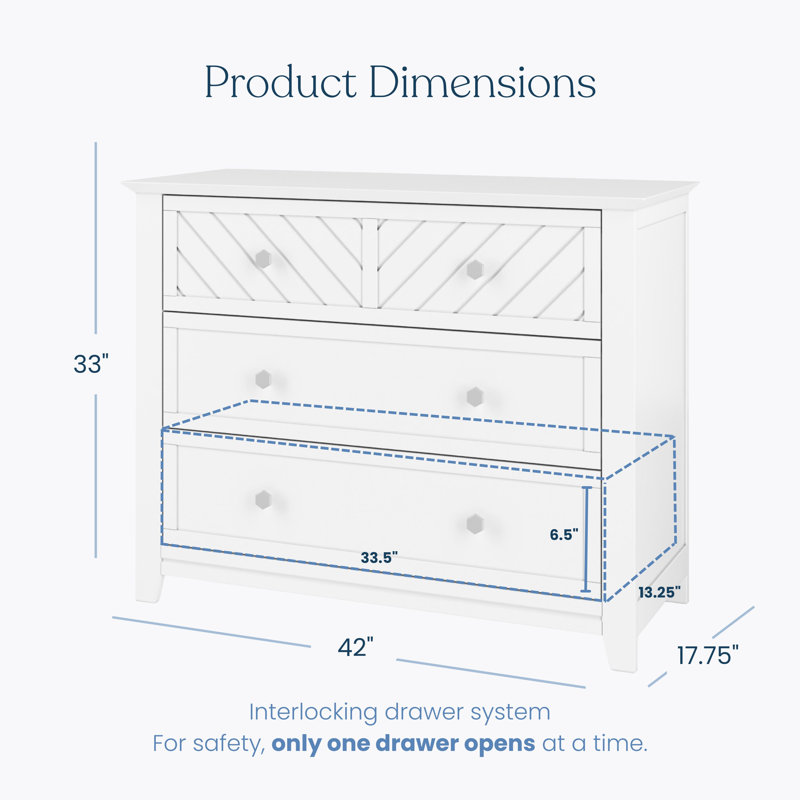 Atwood Kids 3 - Drawer Dresser, Matte White