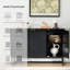 Buffet cannelé avec 3 portes et armoire d'appoint avec tablettes réglables pour le salon-1550407160