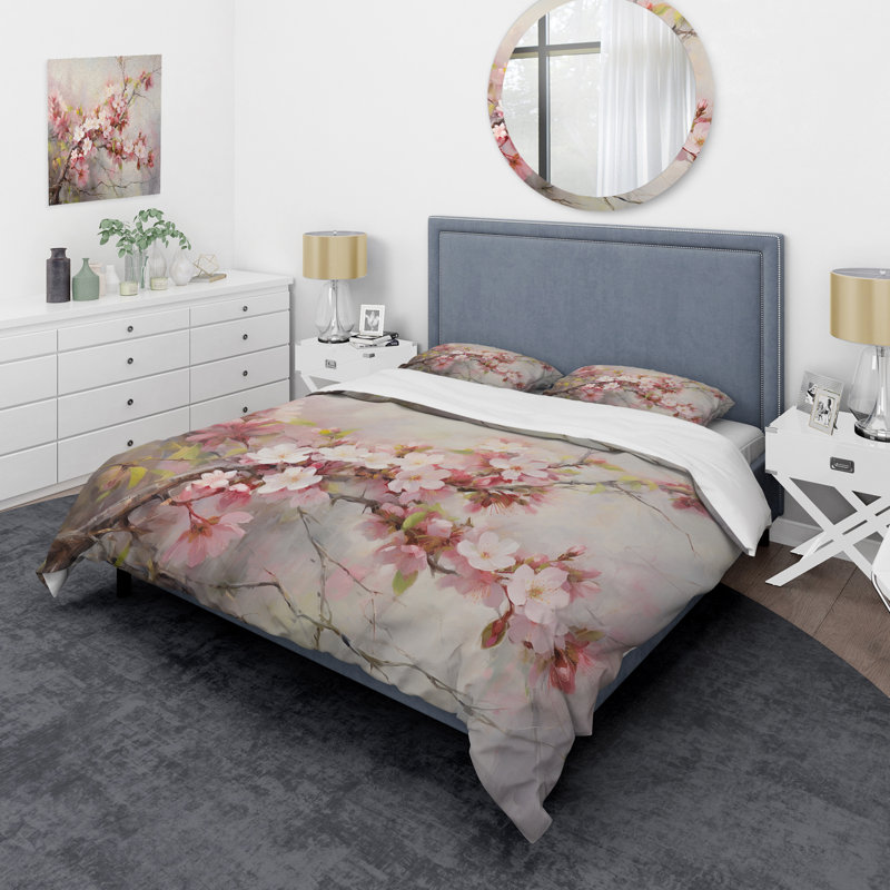 Ensemble de housse de couette Apple Blossom Impressionist Spring - Apple Blossom