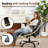 Upholstered High - Back Office Chair With Lumbar Pillow Cross Legged-121543598