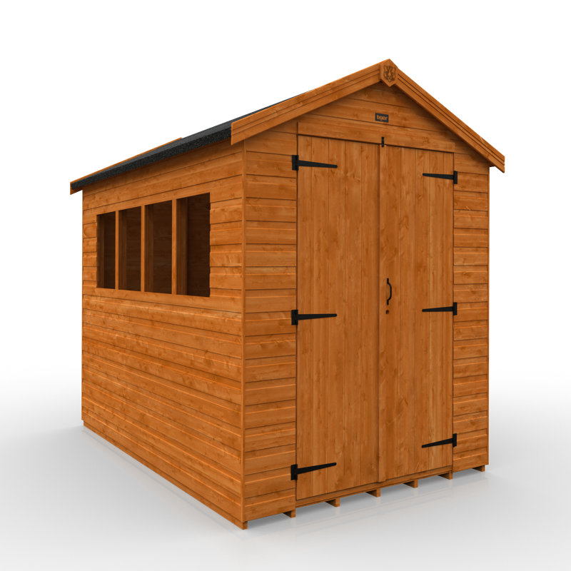 6 ft. W x 9 ft. D Solid Wood Shiplap Apex Garden Shed