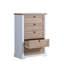 Commode à 5 tiroirs avec dispositif de verrouillage Interlock - glissière de tiroir et pré-assemblage, commode de tiroir pour placard grandes commodes pour outil d'organisation de vêtements de chambre à coucher - assemblage facile, chêne blanc