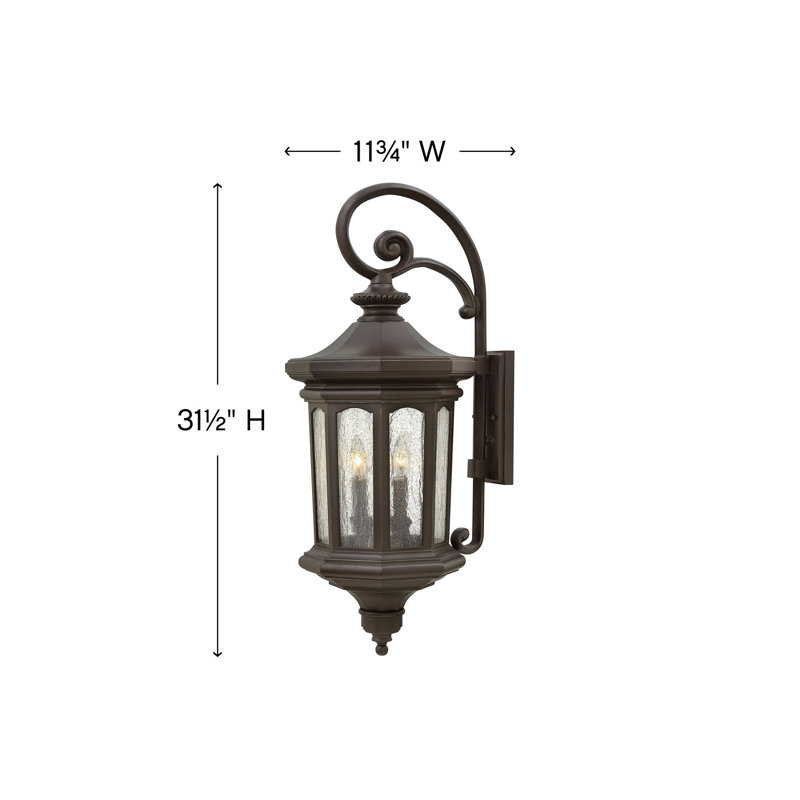 Lanterne murale d'extérieur 4 lumières Raley, Bronze frotté à l'huile, Non