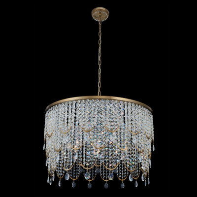 Vezzo 9 LT Winter Brass/Clear Chandelier Allegri