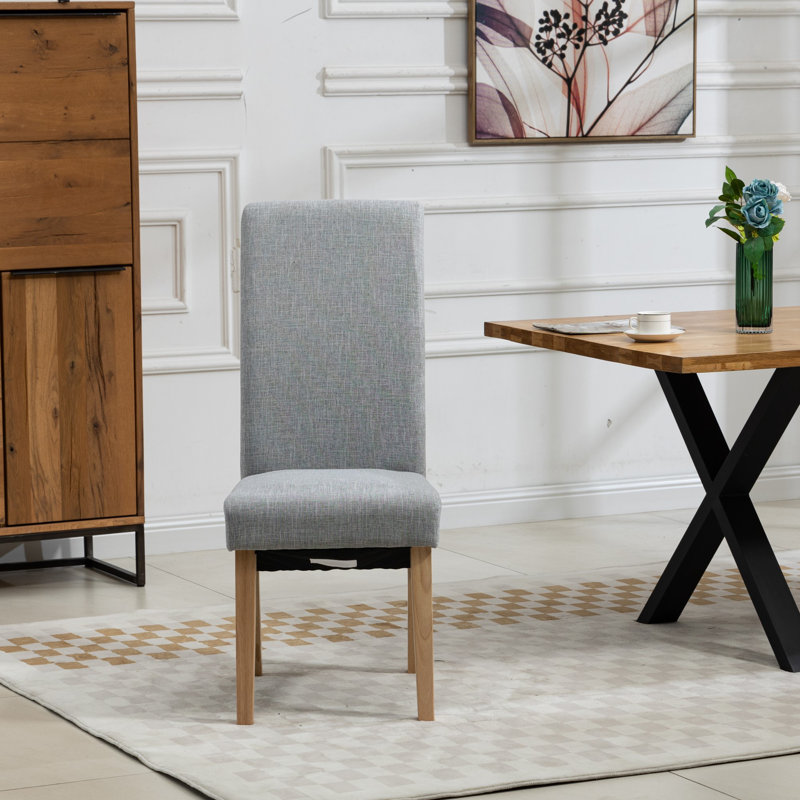 Rimini 0cm H Upholstered Dining Chair, Polyester Blend/Light Grey