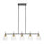 Luminaire suspendu linéaire en verre cloche à 5 lumières à intensité variable