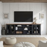 Brixham 96 inch TV Stand Console for TVs up to 100 inches, No Assembly Required, Two-Tone Finish