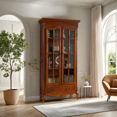 American style solid wood bookcase with glass door by Parttlion
