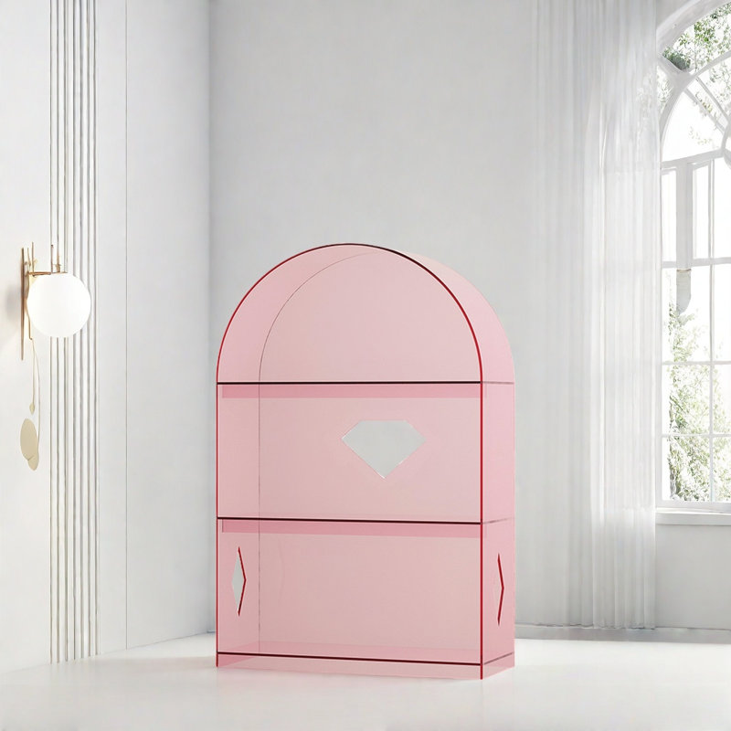 Bibliothèque créative et pratique, (3 tablettes) H 38,5 po x l 23,6 po x P 11 po, Rose