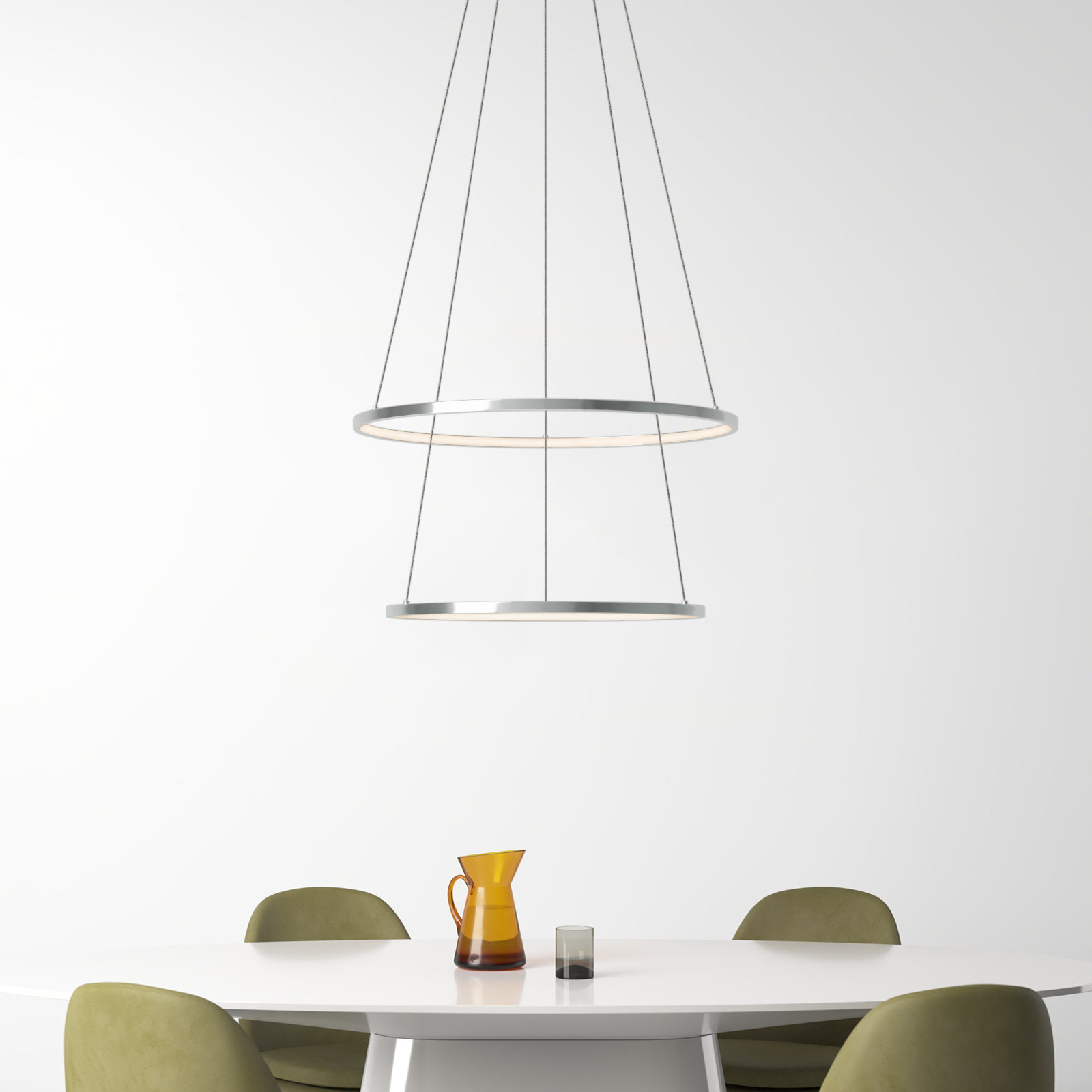 Saleigh 2 - Light LED Geometric Chandelier, Chrome, 1.25" H x 28" W x 28" D