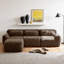 Canapé modulaire moelleux en L en forme de L - Canapé modulaire avec repose-pieds mobile, éponge à haute densité 32D et coussins décoratifs, aucun assemblage requis, base antidérapante, chocolat pour le salon-2000367023