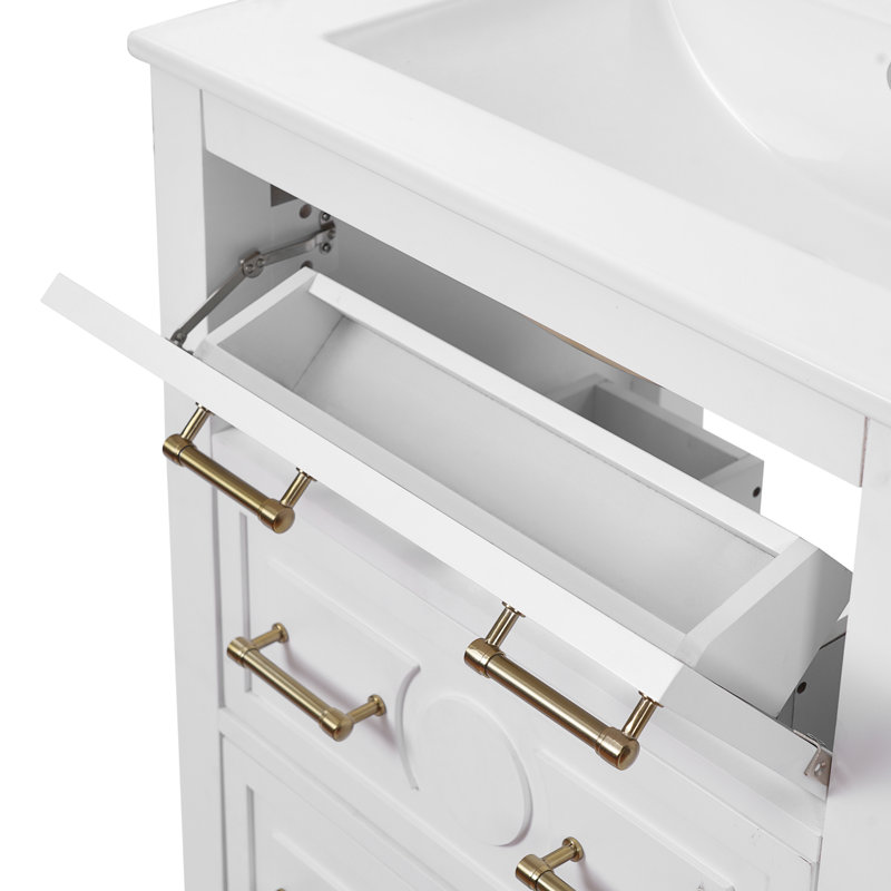 24'' Single Bathroom Vanity With Ceramic Top