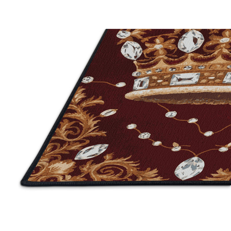 Tapis rouge français lavable à la machine, Rectangle 6 pi x 9 pi