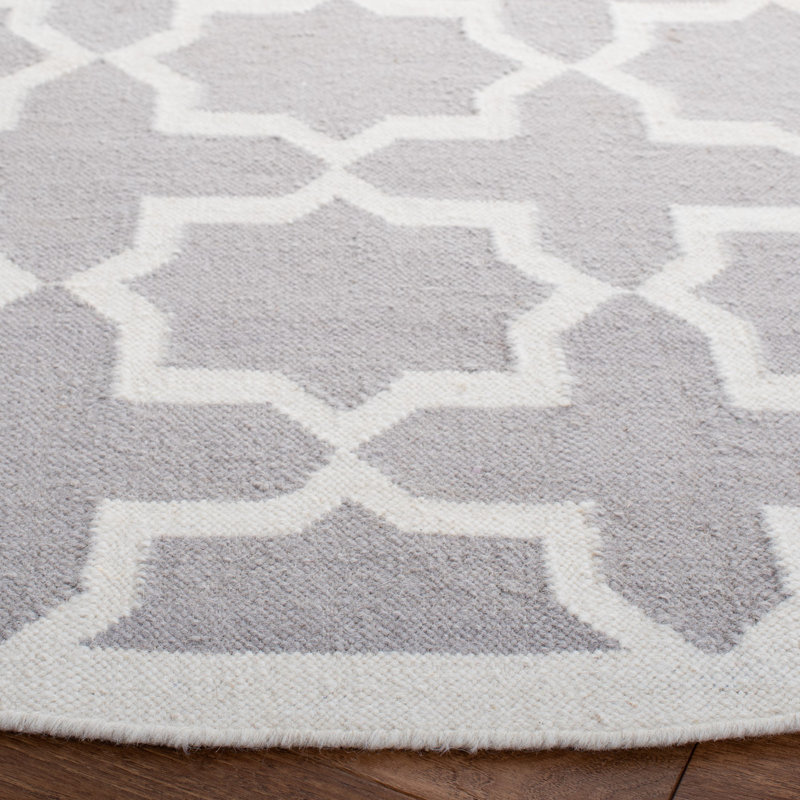 Geometric Wool Hand Woven Area Rug, Rectangle 91 x 152cm