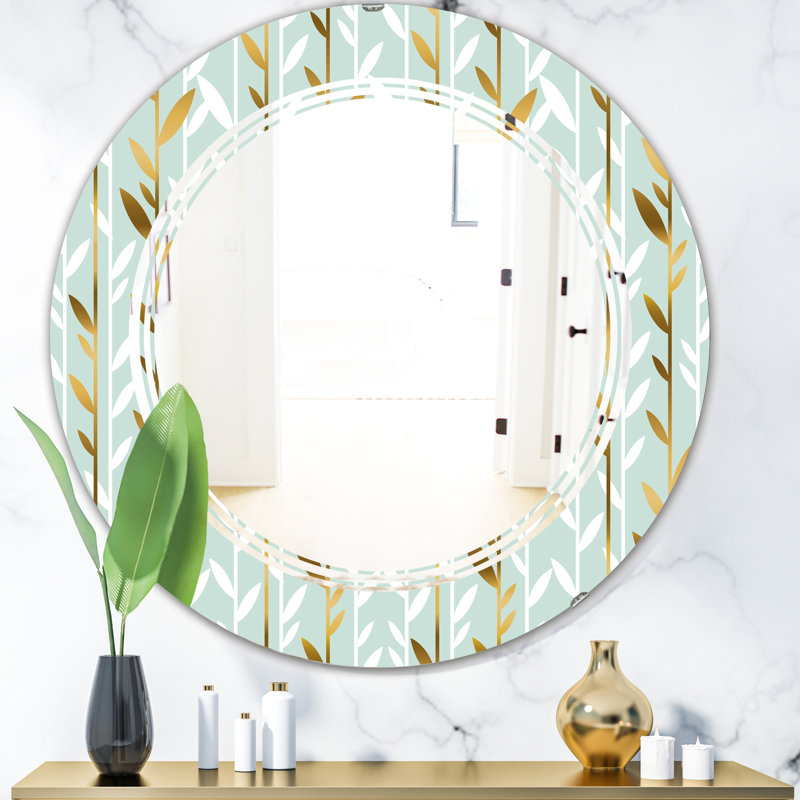 Miroir mural sans cadre à feuillage triple c, H 31,5 po x l po