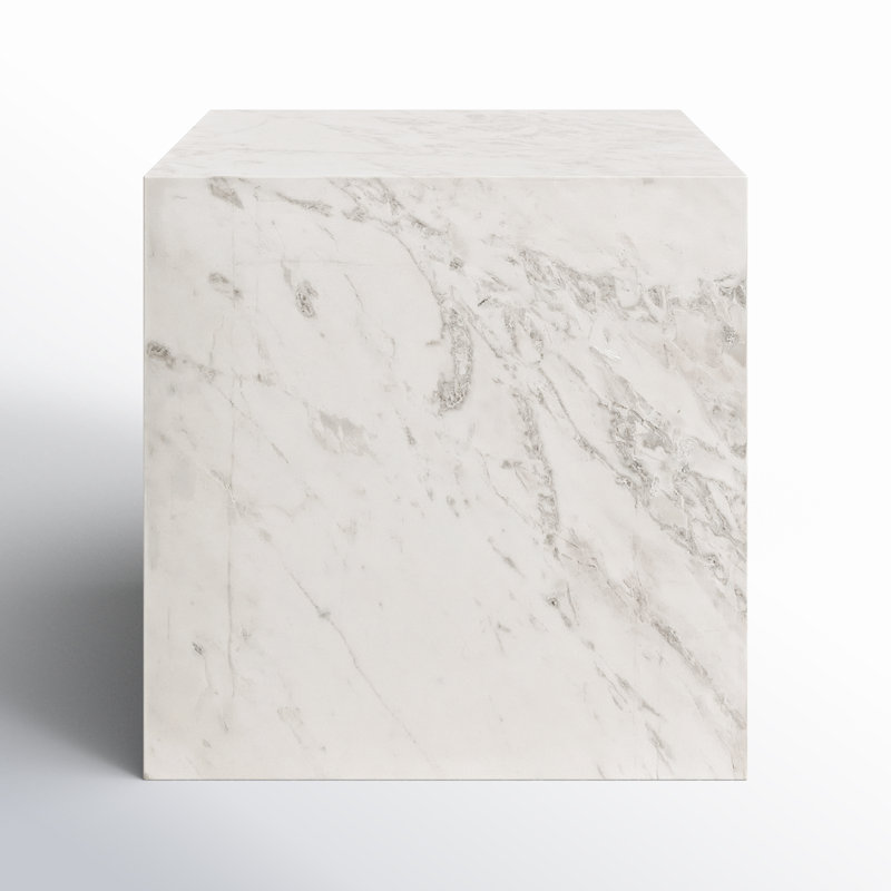 Bolzano Marble End Table, White