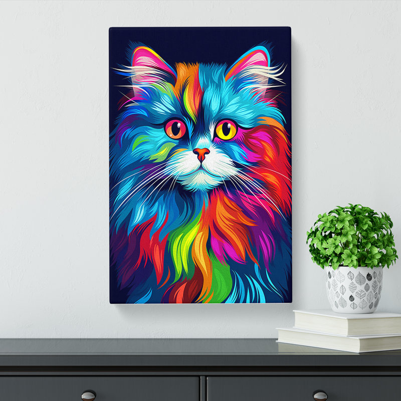 Persian Cat Pop - Wrapped Canvas, 60cm H x 40cm W x 3cm D