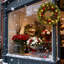 Couronnes de Noël 22 "pré-éclairées avec lumières DEL pour décoration murale de fenêtre de cheminée