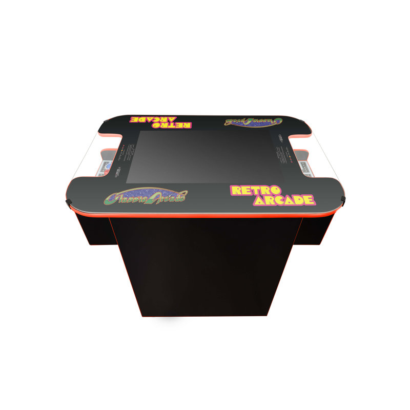 XL Cocktail Arcade Machine with 24" Monitor, 60 Retro Games and Trackballs - Fully Assembled, Orange